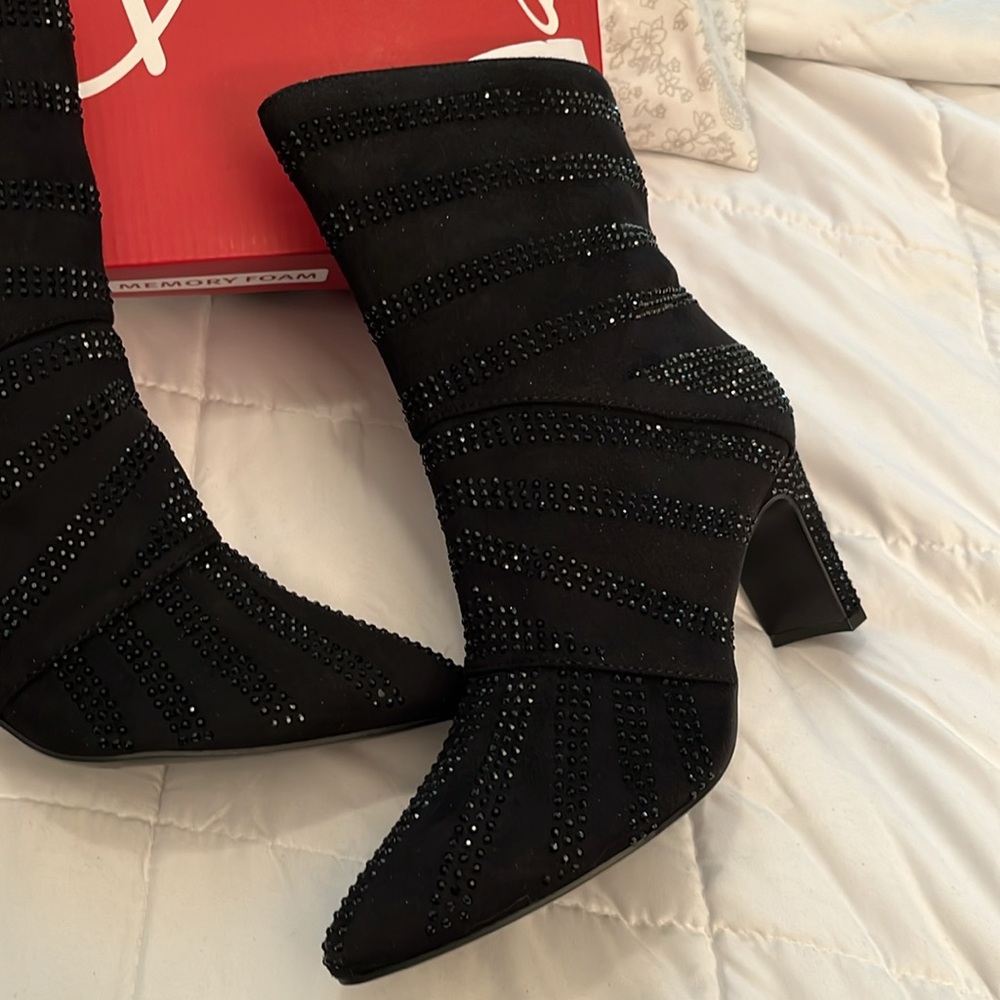 Black rhinestone boots - Picture 4 of 12